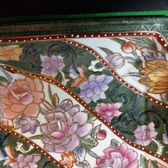 Clipped Edge Floral Design Ceramic  Tray Cottagecore Kitsch - Picture 3 of 5